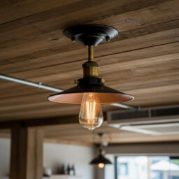 Flush Mount Lighting Metal E27 Ceiling Light Fixtures For Bedroom Livingroom Kitchen 22Cm Lampshade Black Inner Gold Lamp - thumbnail 7