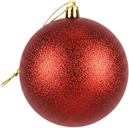 Shatchi 20Cm Dark Red Glitter Christmas Bauble - Christmas Tree & Home Décor Ornament - thumbnail 3
