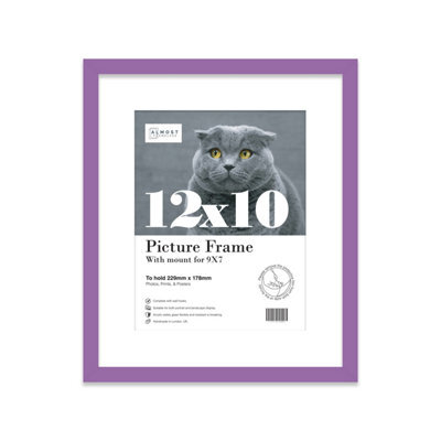 "12X10"" Purple Frame With Mount For 9X7"" Pictures 20mm Slim Edge Portrait And Landscape Display With Wall Hooks And Kickstand" - image 1