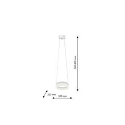 Milagro Ring 20Cm Led Designer Pendant Lamp A Stunning Centrepiece Formed From A Hypnotic White Circular 121W(60W) Led Hoop - thumbnail 5