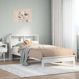Berkfield Bookcase Bed Without Mattress White 75X190 Cm Small Single Solid Wood Pine
