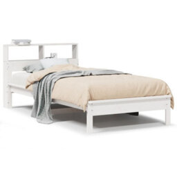 Berkfield Bookcase Bed Without Mattress White 75X190 Cm Small Single Solid Wood Pine - thumbnail 2