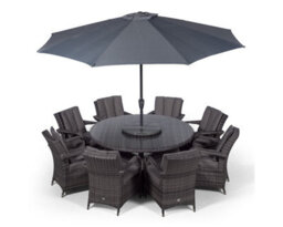 That's Furniture Arizona Round 8 Seater Rattan Patio Dining Set - Grey - thumbnail 5