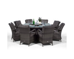 That's Furniture Arizona Round 8 Seater Rattan Patio Dining Set - Grey - thumbnail 4