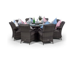 That's Furniture Arizona Round 8 Seater Rattan Patio Dining Set - Grey - thumbnail 3