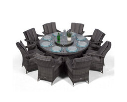 That's Furniture Arizona Round 8 Seater Rattan Patio Dining Set - Grey - thumbnail 2