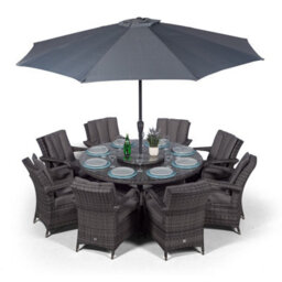 That's Furniture Arizona Round 8 Seater Rattan Patio Dining Set - Grey - thumbnail 1