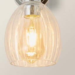 Valuelights Cheltenham Chrome Adjustable Wall Spotlight With Ribbed Shade - thumbnail 4