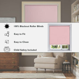 Lister Cartwright Blackout Plain Roller Blinds Windows Blind Child Safety Included (Pink, 150 Cm Width X 160 Cm Drop) - thumbnail 6