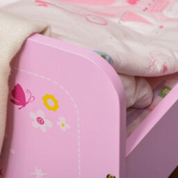 Homcom Kids Bed Princess Castle Theme W/ Side Rails Slats Home 3-6 Yrs Pink - thumbnail 9