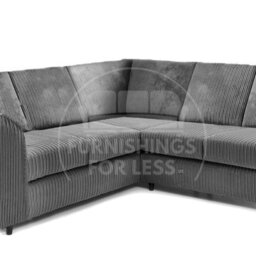 Furnishings For Less UK Ferguson Grey 5 Seater Fabric Corner Sofa L Shaped Jumbo Cord - Full Back - thumbnail 2