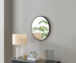 Furniturebox Uk Emma 60Cm Round Black Frame Wall Mirror - thumbnail 1