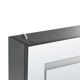 Beliani Bathroom Wall Mounted Mirror Cabinet Led Malaspina 40 Cm 60 Cm Black - thumbnail 6