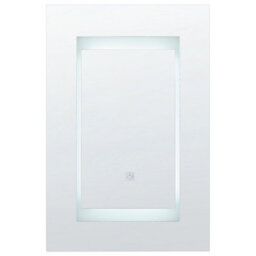 Beliani Bathroom Wall Mounted Mirror Cabinet Led Malaspina 40 Cm 60 Cm Black - thumbnail 5