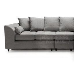 Furnishings For Less UK Casper Soft Chenille Fabric 5 Seater L Shaped Corner Sofa  Grey Right Hand Facing - Scatter Back - thumbnail 3