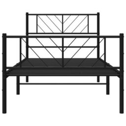 Berkfield Metal Bed Frame With Headboard And Footboard Black 100X190 Cm - thumbnail 5