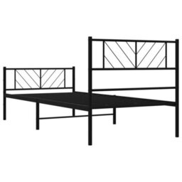 Berkfield Metal Bed Frame With Headboard And Footboard Black 100X190 Cm - thumbnail 7