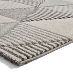 Grey Beige Modern Geometric Easy To Clean Rug For Dining Room-120Cm X 170Cm - thumbnail 6