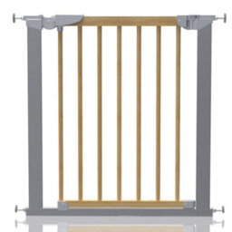 Safetots Beechwood And Metal Pressure Fit Safety Stair Gate, 71.3Cm - 77.6Cm, Safety Gate For Baby, Stylish Design - thumbnail 1