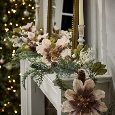 Dibor Magnolia Blush Xmas Table Decoration Christmas Garland 1.8M - image 1