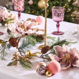 Dibor Magnolia Blush Xmas Table Decoration Christmas Garland 1.8M - thumbnail 2