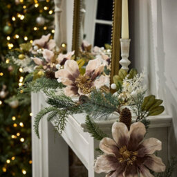 Dibor Magnolia Blush Xmas Table Decoration Christmas Garland 1.8M