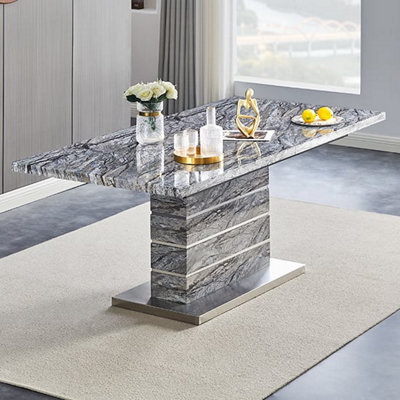 Furniture in Fashion Parini Small Extending Dining Table In Melange Marble Effect - image 1