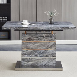 Furniture in Fashion Parini Small Extending Dining Table In Melange Marble Effect - thumbnail 3