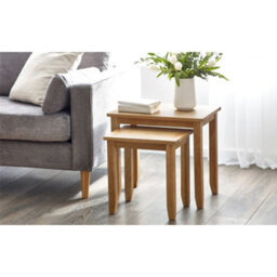Ashfield Classic Wooden Oak Nest Of 2 Tables - thumbnail 1