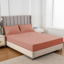 "Ameha Fitted Sheet 40Cm Extra Deep Pocket Elastic Corners Soft Microfiber Fitted Sheet 16"" (Peach, Double 137 X 190 Cm)" - thumbnail 2