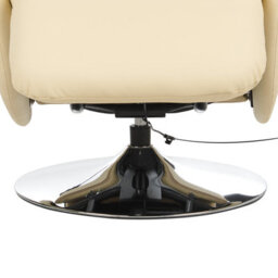 Beliani Reclining Armchair Light Beige Faux Leather With Adjustable Back And Pull-Out Footstool, Compact Modern Design - thumbnail 9