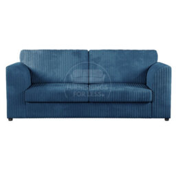 Furnishings For Less UK Luxor Jumbo Cord 3 + 1 + 1 Fabric 3 Piece Sofa Suite - Fullback Marine Blue - thumbnail 2