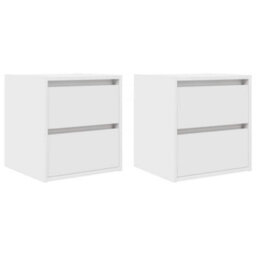 Berkfield Wall-Mounted Bedside Cabinets 2 Pcs White 38X34X40 Cm - thumbnail 2