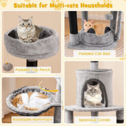 Cat Tree For Indoor Cats Multi-Level Large Cat Tower - thumbnail 4