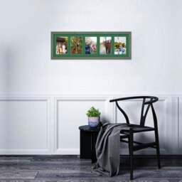 AK Frames 26X8 Green Classic Multi Photo Frame With Emerald Mount - Holds 5 Apertures (5X) 6X4 Photos - thumbnail 3