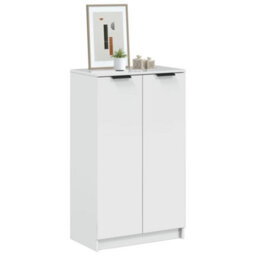 Berkfield Sturdy Shoe Cabinet High Gloss White 59X35X100 Cm Engineered Wood - thumbnail 2