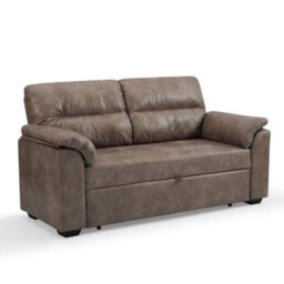 Home Detail Harley 2 Seater Faux Leather Pull Out Sofa Bed, Brown Faux Leather - thumbnail 3