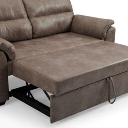 Home Detail Harley 2 Seater Faux Leather Pull Out Sofa Bed, Brown Faux Leather - thumbnail 8