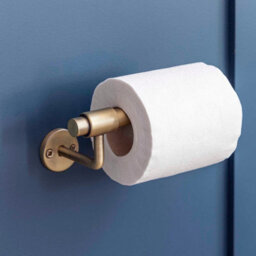 Garden Trading Novello Antique Brass Bathroom Toilet Roll Holder Wall Mounted Metal Iron Gold - thumbnail 2