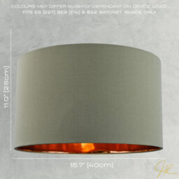 Happy Homewares Olive Green Cotton 16 Floor/pendant Lampshade With Shiny Copper Inner - thumbnail 4