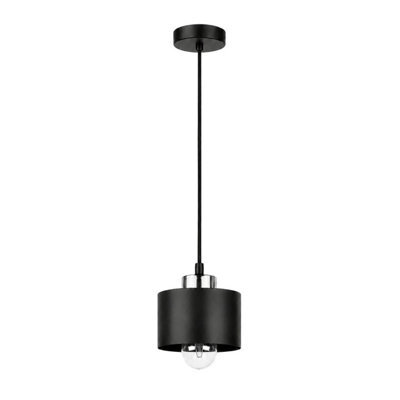 Luminosa Lighting Luminosa Simply Slim Pendant Ceiling Light Black, Silver 1X E27 - image 1