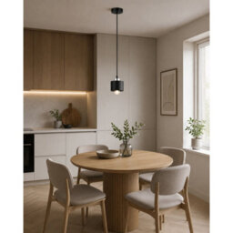 Luminosa Lighting Luminosa Simply Slim Pendant Ceiling Light Black, Silver 1X E27 - thumbnail 2