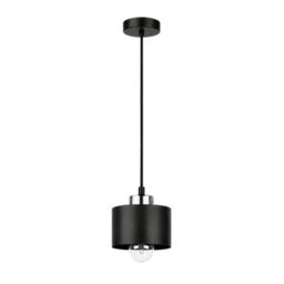 Luminosa Lighting Luminosa Simply Slim Pendant Ceiling Light Black, Silver 1X E27 - thumbnail 1