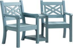 Winawood Speyside Polymer Wood Effect Love Seat - Powder Blue - thumbnail 2