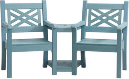 Winawood Speyside Polymer Wood Effect Love Seat - Powder Blue - thumbnail 1