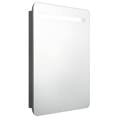 Berkfield Stylish Led Bathroom Mirror Cabinet Grey 60X11X80 Cm - image 1
