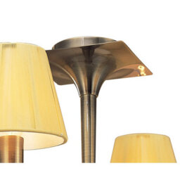 Luminosa Lighting Luminosa Siena Semi Flush Round 4 Light E14, Antique Brass With Amber Cream Shades And Amber Crystal - thumbnail 3