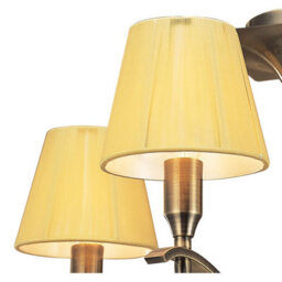 Luminosa Lighting Luminosa Siena Semi Flush Round 4 Light E14, Antique Brass With Amber Cream Shades And Amber Crystal - thumbnail 6