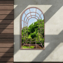 Mirroroutlet Chelsea Metal Arch Shaped Decorative Gothic Effect Garden Mirror 77Cm X 50Cm - thumbnail 1