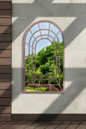 Mirroroutlet Chelsea Metal Arch Shaped Decorative Gothic Effect Garden Mirror 77Cm X 50Cm - thumbnail 2